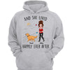 And She Lived Happily Ever After Doll Woman Walking Dogs Personalized Hoodie Sweatshirt