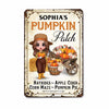 Pumpkin Patch Doll Girl Personalized Metal Sign