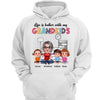 Brick Background Doll Grandma And Grandkids Colorful Pattern Personalized Hoodie Sweatshirt