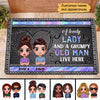 Doll Couple Hologram Heart Personalized Doormat