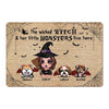 Halloween Doll Witch Never Mind The Witch Beware of The Dogs Personalized Doormat