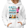 My Cats Make Me Happy Cat Mom Hugging Cats Gift Personalized Shirt