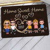 Home Sweet Home Doll Family Couple & Kids Personalized Doormat