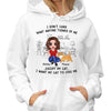I Don‘t Care What Anyone Thinks Doll Woman Sitting Walking Cats Personalized Hoodie Sweatshirt