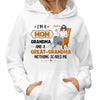 Great-Grandma Nothing Scares Me Woman Sitting Personalized Hoodie Sweatshirt