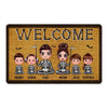 Skeleton Costume Doll Family Welcome Halloween Personalized Doormat