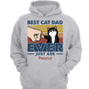 Best Cat Dad Ever Fluffy Cat Retro Personalized Hoodie Sweatshirt