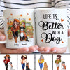 Pretty Fall Season Dog Mom Personalized Mug