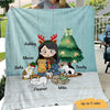 A Girl And Her Cat Christmas Personalized Fleece Blanket