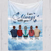 Always With You Sky Family Memorial Personalized Fleece Blanket