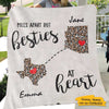 Besties At Heart Leopard Personalized Fleece Blanket