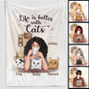 Better With Cats Personalized Fleece Blanket