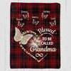 Blessed Grandma Mom Butterfly Red Plaid Leopard Personalized Fleece Blanket