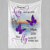 Butterflies Dont Fly Away Memorial Personalized Fleece Blanket