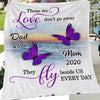 Butterflies Dont Fly Away Memorial Personalized Fleece Blanket