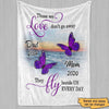 Butterflies Dont Fly Away Memorial Personalized Fleece Blanket