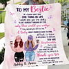 Butterflies To My Bestie Modern Girls Gift For Besties Sisters Siblings Personalized Fleece Blanket