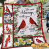 Cardinals Always With You Holly Branch Personalized Fleece Blanket