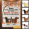 Dachshund Wiggle Its Butt Fall Tree Personalized Fleece Blanket