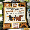 Dachshunds Wiggle Butt Personalized Fleece Blanket