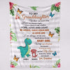 Dinosaur To My Granddaughter Grandson Gift For Grandchildren Personalized Fleece Blanket