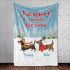 Dog Christmas Dachshund Wiener Wonderland Personalized Fleece Blanket