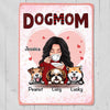 Dog Mom Red Patterned Personalized Fleece Blanket