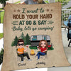 Doll Camping Couple Personalized Fleece Blanket