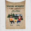 Doll Camping Couple Personalized Fleece Blanket