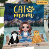 Doll Girl Gift For Cat Mom Personalized Fleece Blanket