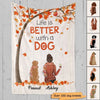 Fall Season Life Is Better With A Dog Personalized Dog Fleece Blanket