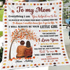 Fall Season To My Mom Personalized Fleece Blanket