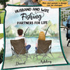 Fishing Partners For Life Lake Landscape Personalized Fleece Blanket