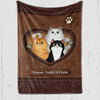 Fluffy Cats Heart Personalized Fleece Blanket