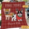 French Bulldog Christmas Pattern Personalized Fleece Blanket