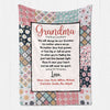 Grandma Floral Pattern Personalized Fleece Blanket