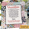 Grandma Floral Pattern Personalized Fleece Blanket