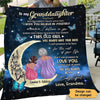 Grandma Granddaughter On Moon Personalized Fleece Blanket