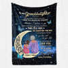 Grandma Granddaughter On Moon Personalized Fleece Blanket