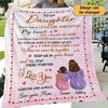 Grandma Granddaughter Sitting Personalized Fleece Blanket