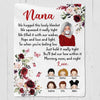 Grandma Grandkids Floral Personalized Fleece Blanket