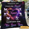 Grandma Touch This Heart Personalized Fleece Blanket