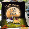 Halloween With Walking Cats Personalized Fleece Blanket