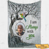 Hummingbird Always With You Blossom Tree Memorial Personalized Fleece Blanket