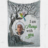 Hummingbird Always With You Blossom Tree Memorial Personalized Fleece Blanket