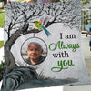 Hummingbird Always With You Blossom Tree Memorial Personalized Fleece Blanket