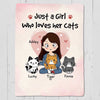 Just A Girl Who Loves Cats Personalized Fleece Blanket