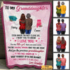 Long Distance To My Granddaughter Daughter Personalized Fleece Blanket