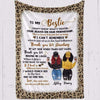 Modern Girls Besties Leopard Personalized Fleece Blanket