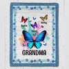 Mom Grandma And Kids Butterfly Personalized Fleece Blanket
